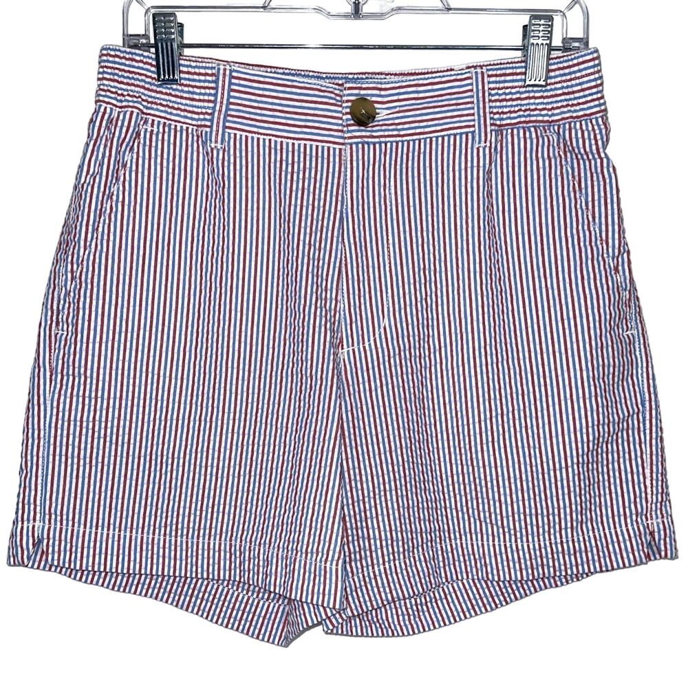 Southern Proper The Seersucker Short Striped Men’s Red White Blue Medium 6”